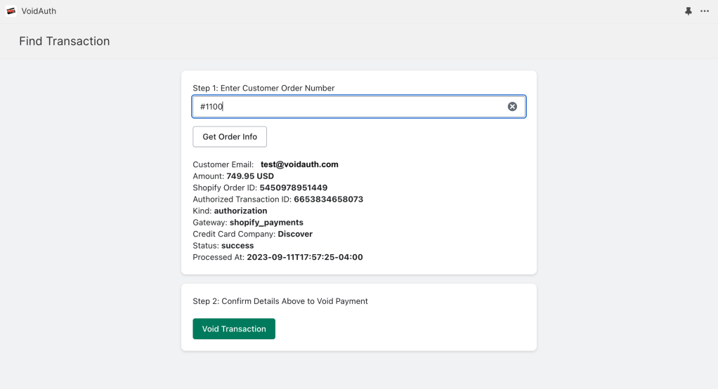 Void an Authorization Void an Authorization